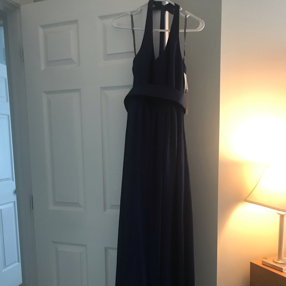 Vera Wang halter v neck evening gown